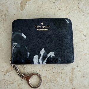 Kate Spade Dark Blue Floral Wallet- Small